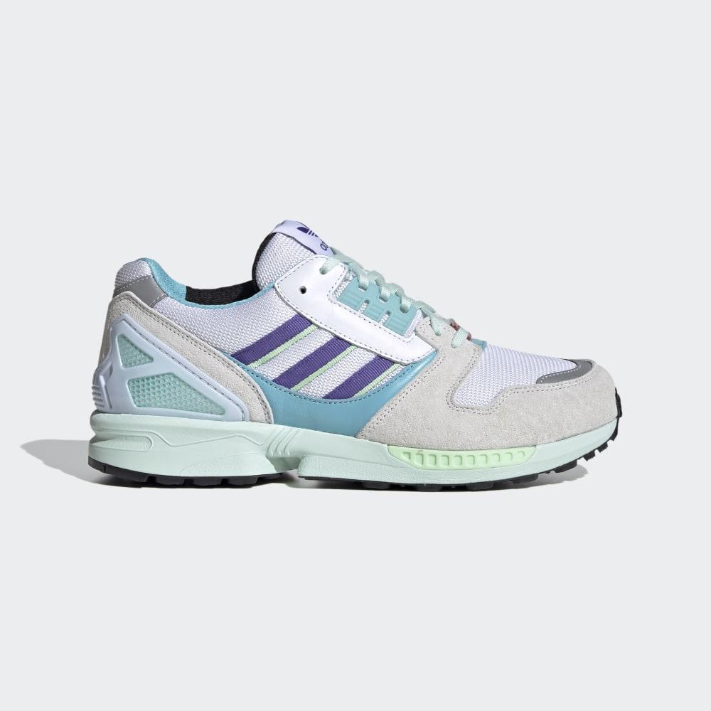 Adidas ZX 8000 Hrvatska - Muške Originals - Bijele/Ljubičaste/Svijetlo Tirkizne (AMJGRN530)